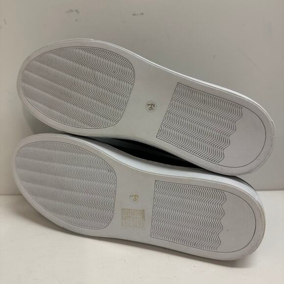NWOT French Connection Triomphe Sneakers Black White Logo Leather High 9.5